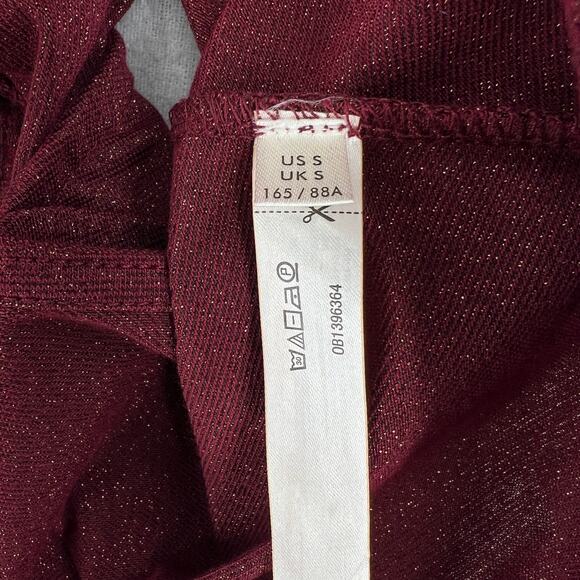 ANTHROPOLOGIE DAILY PRACTICE Shimmer Open Back BodySuit Womens Small Plum NEW - Picture 12 of 16